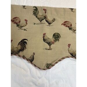 Rooster Tan Scalloped Valance With Cording Trim Set of 2 49" Wide Spring Global